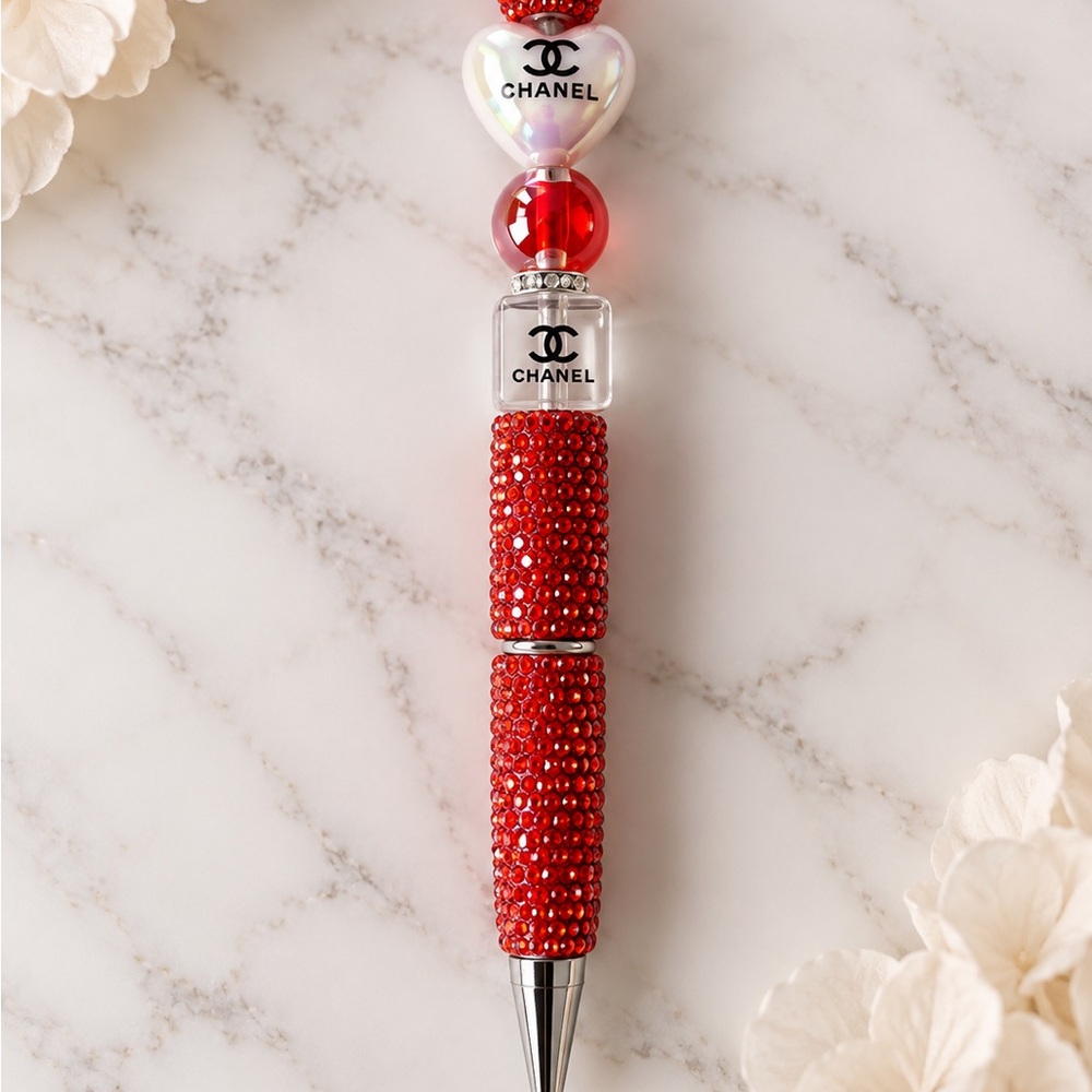 Luxury designer inspired beaded pen